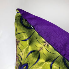 Load image into Gallery viewer, Velvet Pillows - Baroque Ombre in purple, lime green, brown - Leslie Montana