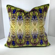 Load image into Gallery viewer, Velvet Pillows - Baroque Ombre in purple, lime green, brown - Leslie Montana
