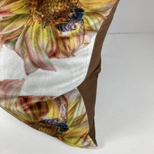 Load image into Gallery viewer, Velvet Pillows - Yellow Dahlia with Bee, Tossed - Leslie Montana
