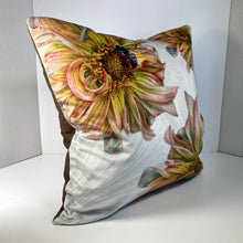 Load image into Gallery viewer, Velvet Pillows - Yellow Dahlia with Bee, Tossed - Leslie Montana