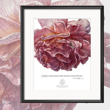 Load image into Gallery viewer, PINK ROSE BLOSSOM  | Inspirational Quote | Small Poster Print | Watercolor Painting - Leslie Montana