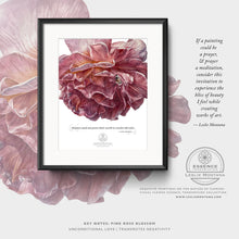 Load image into Gallery viewer, PINK ROSE BLOSSOM  | Inspirational Quote | Small Poster Print | Watercolor Painting - Leslie Montana