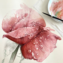 Load image into Gallery viewer, Raindrops on Roses, Watercolor Demo & Lecture, All Levels Welcome - Leslie Montana