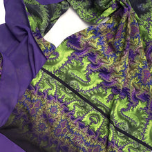 Load image into Gallery viewer, BAROQUE Lightweight Shawl in Lime, Purple & Magenta | Spiritual Sovereignty, Grounded in Nature - Leslie Montana