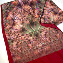 Load image into Gallery viewer, SCROLLS Lightweight Shawl in Dusty Rose, Moss, Pink, Purple | Knowledge Codes & Reconnection - Leslie Montana