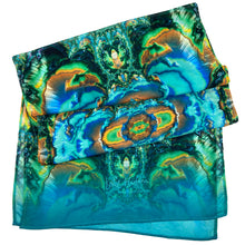 Load image into Gallery viewer, TURQUOISE TRAIL Chiffon Scarf in Turquoise & Brown | Earth Magic - Leslie Montana