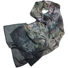 Load image into Gallery viewer, WAY OPTICAL Chiffon Scarf in Gray Iridescence | Interdimensional Awareness - Leslie Montana