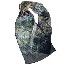 Load image into Gallery viewer, WAY OPTICAL Chiffon Scarf in Gray Iridescence | Interdimensional Awareness - Leslie Montana
