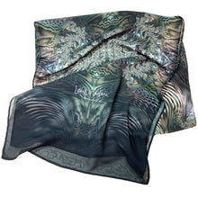Load image into Gallery viewer, WAY OPTICAL Chiffon Scarf in Gray Iridescence | Interdimensional Awareness - Leslie Montana