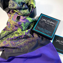 Load image into Gallery viewer, BAROQUE Lightweight Shawl in Lime, Purple &amp; Magenta | Spiritual Sovereignty, Grounded in Nature - Leslie Montana
