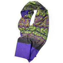 Load image into Gallery viewer, BAROQUE Lightweight Shawl in Lime, Purple &amp; Magenta | Spiritual Sovereignty, Grounded in Nature - Leslie Montana

