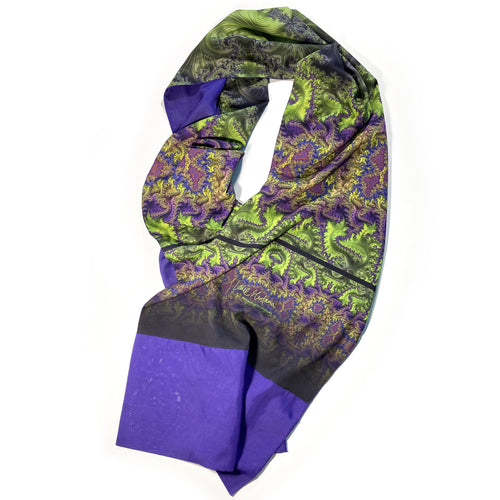 BAROQUE Lightweight Shawl in Lime, Purple & Magenta | Spiritual Sovereignty, Grounded in Nature - Leslie Montana