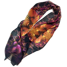 Load image into Gallery viewer, BLING FLING Chiffon Scarf in Purple, Gold &amp; Black | Intergalactic Dance Party - Leslie Montana
