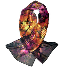 Load image into Gallery viewer, BLING FLING Chiffon Scarf in Purple, Gold &amp; Black | Intergalactic Dance Party - Leslie Montana
