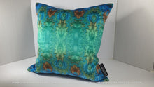 Load and play video in Gallery viewer, Velvet Pillows - Baroque Ombre in blue green, gold, turquoise, teal, gold, brown
