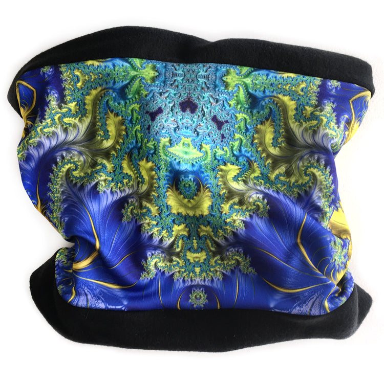BAROQUE Neck Warmer in Royal Blue, Yellow, Turquoise | Fibonacci Inspired Apparel | Winter Wear - Leslie Montana
