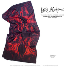 Load image into Gallery viewer, FLAMENCO in Red, Black &amp; Grays Silk Scarf | Depth &amp; Intensity - Leslie Montana
