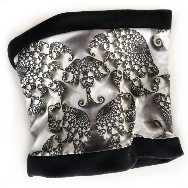 MARIPOSA Neck Warmer in Black, White, Gray Tones | Fibonacci Inspired Apparel | Winter Wear - Leslie Montana