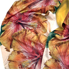 Load image into Gallery viewer, HIBISCUS YELLOW ORANGE | Lightweight Shawl | Watercolor Series - Leslie Montana
