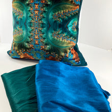 Load image into Gallery viewer, Velvet Pillows - Baroque in blue green, gold, turquoise, teal, gold, brown - Leslie Montana
