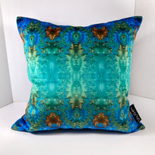 Load image into Gallery viewer, Velvet Pillows - Baroque Ombre in blue green, gold, turquoise, teal, gold, brown - Leslie Montana
