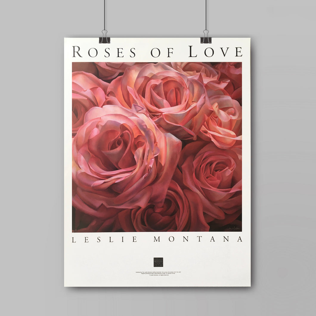 ROSES OF LOVE, POSTER Print of the Original Oil Painting - Leslie Montana