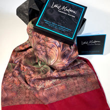 Load image into Gallery viewer, SCROLLS Lightweight Shawl in Dusty Rose, Moss, Pink, Purple | Knowledge Codes &amp; Reconnection - Leslie Montana

